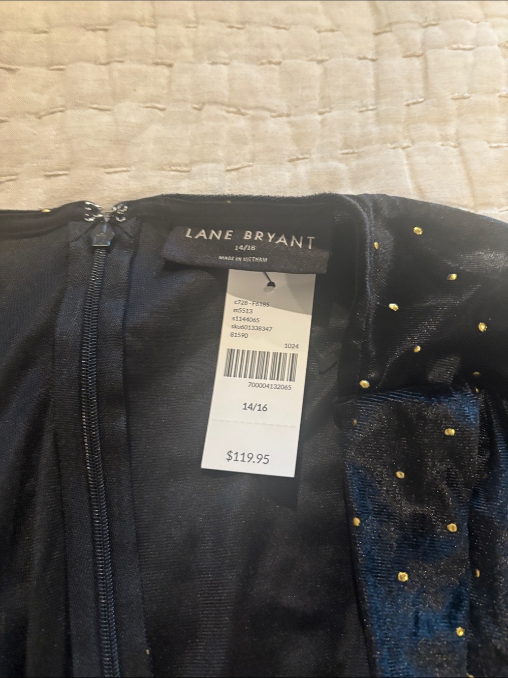 Lane Bryant Women's Black Jumpsuit with Gold Stud Accents
